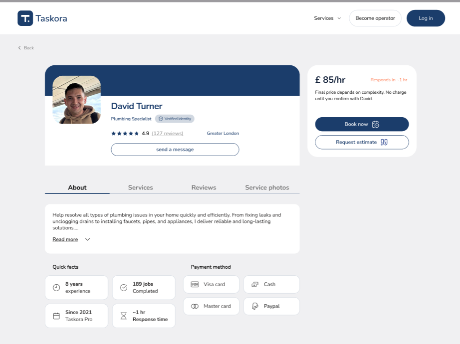Booking confirmation overlay: final step kept in-context as an overlay so users never lose their place in the flow.
